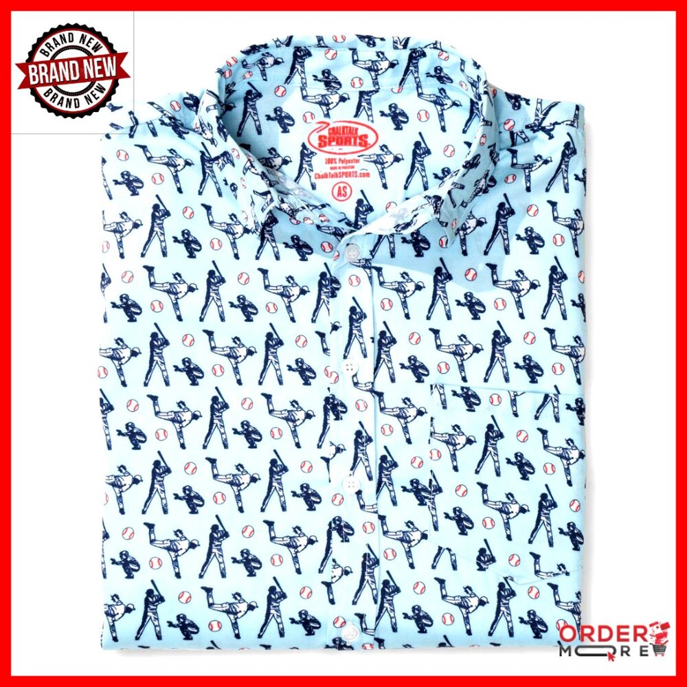 Performance Baseball Button Down Shirt, Moisture … - image 1